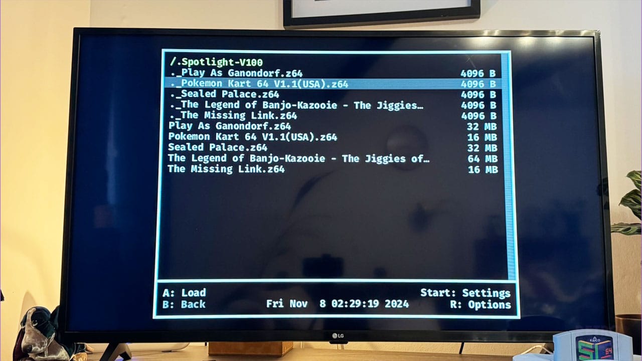 SummerCart 64 Menu