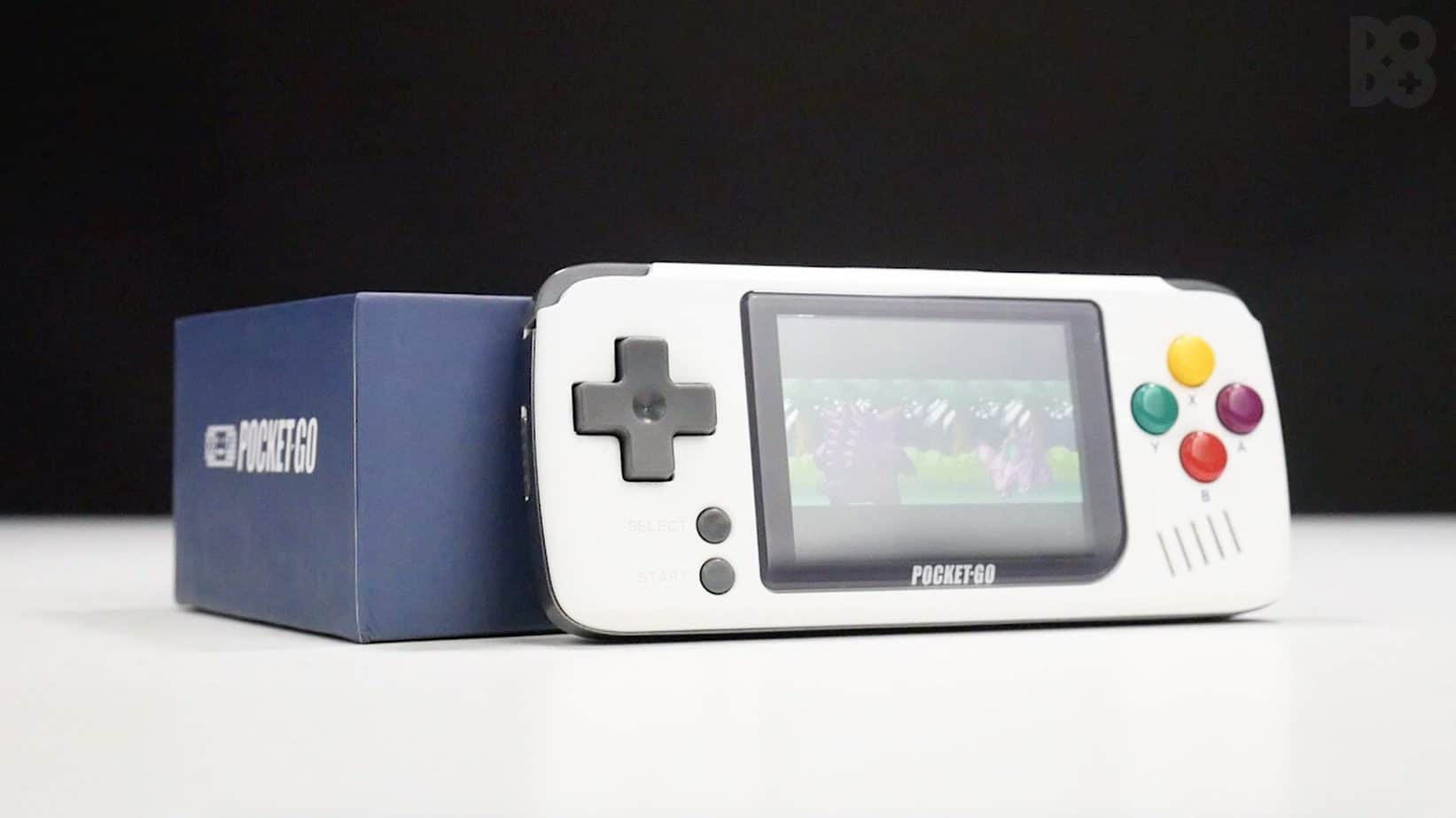 The Pocket Go resting against its box